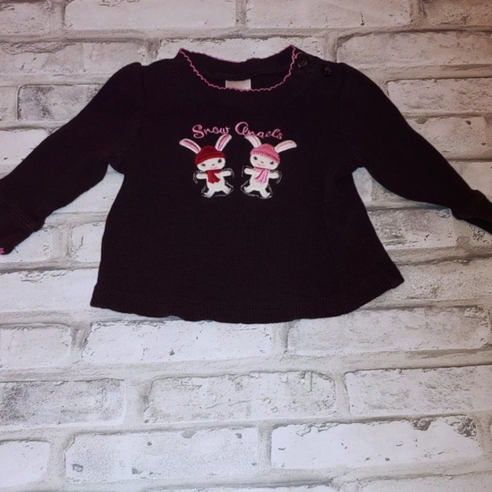 Gymboree Long Sleeve Winter bunny shirt - infant baby girl size 12-18 months
